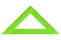 Plastic isosceles triangle with