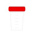 Plastic jar for analysis. Feces and urine collection container Royalty Free Stock Photo