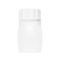 Plastic Jar With Cap On White Background