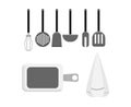 Plastic kitchenware set isolated on Royalty Free Stock Photo