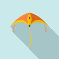 Plastic kite icon, flat style