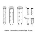 Plastic Laboratory Centrifuge Tubes diagram for experiment setup lab outline vector