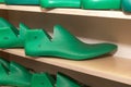 Plastic lasts of different sizes for the manufacture and repair of shoes.