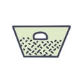 plastic laundry basket color vector doodle simple icon Royalty Free Stock Photo