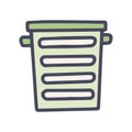 plastic laundry basket color vector doodle simple icon