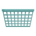 Plastic laundry basket icon cartoon . Cleaner machine