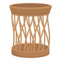 Plastic laundry basket icon cartoon vector. Container hamper