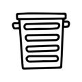 plastic laundry basket line vector doodle simple icon