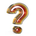 Plastic layered transparent question mark. 3D