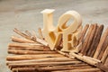 Plastic letters forming word LOVE. Royalty Free Stock Photo