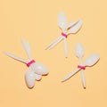 Plastic Life Project. Spoons. Minimalism fashion Royalty Free Stock Photo