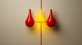 Minimalist Candle Wall Lamps In Dark Yellow And Red