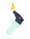 Plastic lighter for kitchen or cigarette gas lighter smoker accessory vector illustration isolated on white background Royalty Free Stock Photo