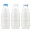 Plastic 1 liter milk bottle closed and open, isolated