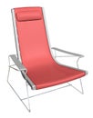 Plastic lounge chair, 3D illustration