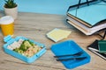 Plastic lunch box with tasty and