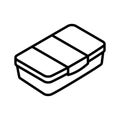 Plastic lunchbox icon. Meal box. Pictogram isolated on a white background