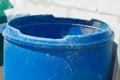 Plastic made blue dirty big bucke Royalty Free Stock Photo