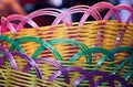 Plastic made traditional colourful baskets