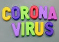 Plastic Magnetic letteres with text Corona Virus Royalty Free Stock Photo