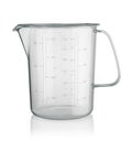 Plastic measuring cup isolated on a white Royalty Free Stock Photo