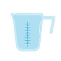 Plastic measuring cup for kitchen, vector clipart in cartoon style on a white background, isolate Royalty Free Stock Photo