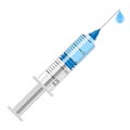 Plastic Medical Syringe with Medicine and Drop