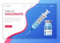 Plastic medical syringe and vial vaccine icon Royalty Free Stock Photo