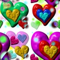 Plastic melting hearts seamless Royalty Free Stock Photo