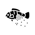 plastic microbeads in fish glyph icon vector illustration Royalty Free Stock Photo