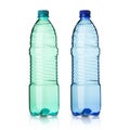 Plastic mineral water bottles isolated on white background Royalty Free Stock Photo