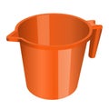 Plastic mug, jug, container, orange color, utensil, tumbler volume