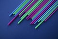 Multicolored neon tubes on a deep blue background