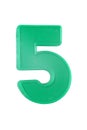 Plastic number five Royalty Free Stock Photo