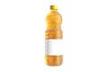 Plastic Oil bottle mockup isolated on white background. Royalty Free Stock Photo