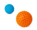 Plastic orange and blue massage balls