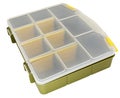 Plastic organizer with storage compartments on white Royalty Free Stock Photo