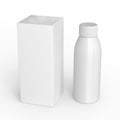 Plastic package and pills bottle mockup. pharmacy or cosmetic template.