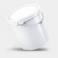 Plastic Paint Bucket Mockup Isolated on Background 3D Rendering