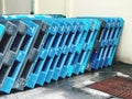 Plastic pallets are stacked Royalty Free Stock Photo