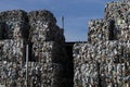 Plastic bales at the waste processing plant. Separate garbage collection. Recycling and storage of waste for further disposal. Env Royalty Free Stock Photo