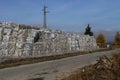 Plastic bales at the waste processing plant. Separate garbage collection. Recycling and storage of waste for further disposal. Env Royalty Free Stock Photo