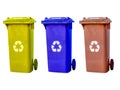 Plastic paper and biowaste bins Royalty Free Stock Photo