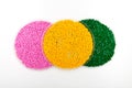 Plastic pellets . Colorant for polymers in granules. Royalty Free Stock Photo