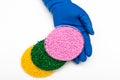 Plastic pellets. Polymeric dye. Colorant for plastics in the granules Royalty Free Stock Photo