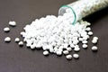 Plastic pellets . Plastic raw materials in granules for industry Royalty Free Stock Photo