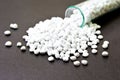 Plastic pellets . Plastic raw materials in granules for industry