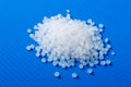 Plastic pellets. Transparent Polyethylene granules. Plastic Raw material .High Density Polyethylene PE-HD. PE-LD. Royalty Free Stock Photo