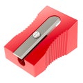 Plastic Pencil Sharpener, red color. 3D rendering Royalty Free Stock Photo