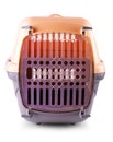 Plastic pet carrier for animals isolated Royalty Free Stock Photo